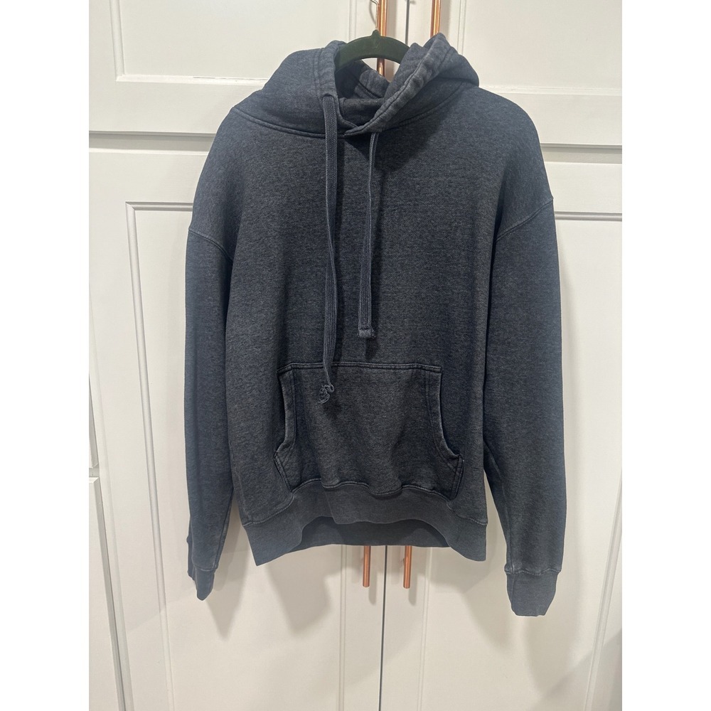 Wrangler Gray Pullover Hoodie Long Sleeve Pocket Graphic Logo Mens Medium winter